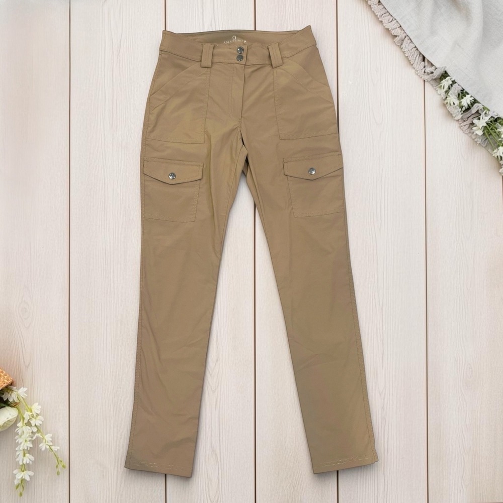 Anatomie Kate Cargo Pants S Khaki Luxury Travel Utility Quiet Luxury Stretch